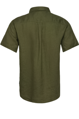 Les Deux Linen Kris SS Shirt Olive