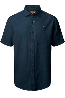 MCS Regular S/S Linen Shirt Navy
