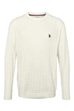U.S. POLO ASSN. Cable Knit Signature Cloud Dancer