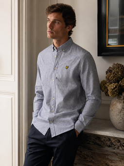 Lyle & Scott Linen Shirt Regular Navy