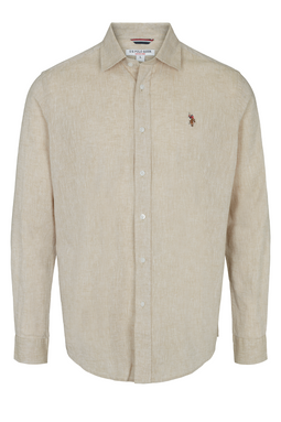 U.S. POLO ASSN. Linen Shirt Bolt Sand