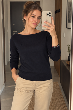 Tommy Hilfiger Women Boat Neck Jumper Navy