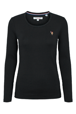 U.S. POLO ASSN. Women L/S T-shirt Carlotta Black