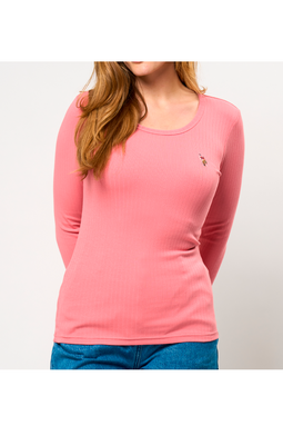 U.S. POLO ASSN. Women L/S T-shirt Carlotta Mauve Glow