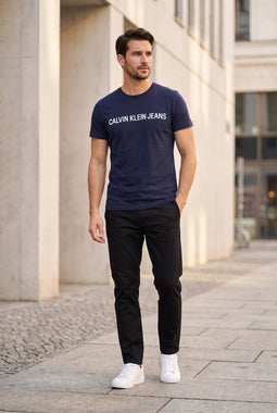Calvin Klein Institutional Logo Slim Tee Navy