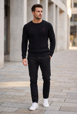 Ralph Lauren Cable Knit Pullover Black