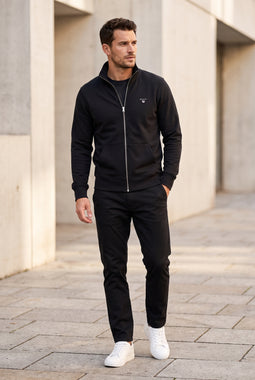 GANT Zip Cardigan Regular Black