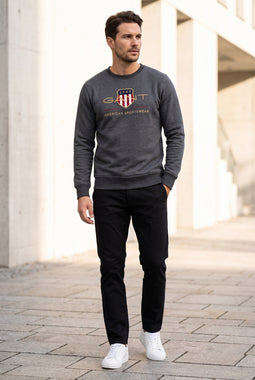 GANT Gold Shield Crew Sweatshirt Antracit