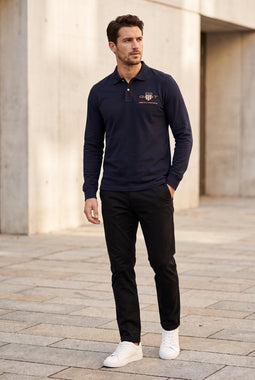 GANT L/S Gold Shield Piqué Polo Regular Black
