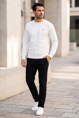 GANT Basic Crew Sweatshirt White