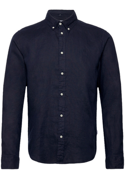 Les Deux Linen Kris Shirt Navy
