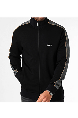 Hugo Boss Full Zip Contrast Logo Tracktop Black