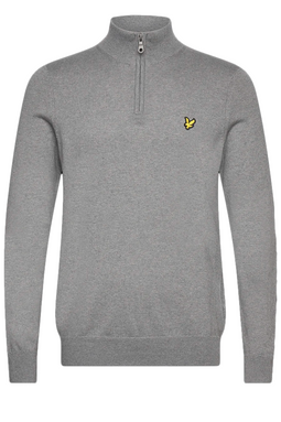 Lyle & Scott Merino Half-Zip Knit Grey