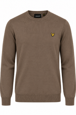 Lyle & Scott Merino Crew Knit Khaki Ash