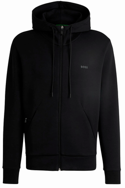 Hugo Boss Saggy Zip Logo Hoodie Black