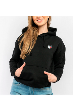 Tommy Hilfiger Women Heart Flag Hoodie Black