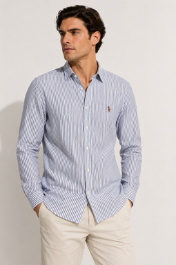 U.S. POLO ASSN. Linen Shirt Bolt Stripe