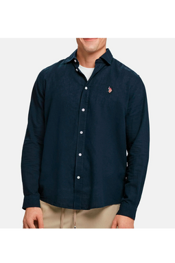 U.S. POLO ASSN. Linen Shirt Bolt Navy