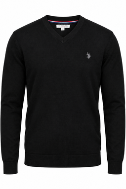 U.S. POLO ASSN. V-Neck Knit Sweater Black