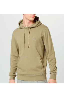 Hugo Boss Patch Wetalk Logo Hoodie Khaki