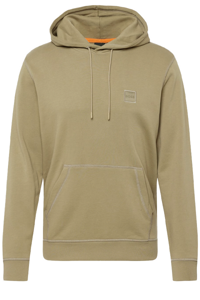 BOSS - Felpa con cappuccio relaxed fit in misto cotone con monogramma Double B - Nero