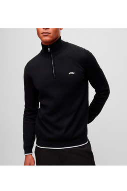 Hugo Boss 1/4 Zip Knit Regular Blend Black