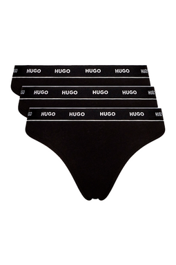 Hugo Boss Women Logo Thong 3-Pack Black