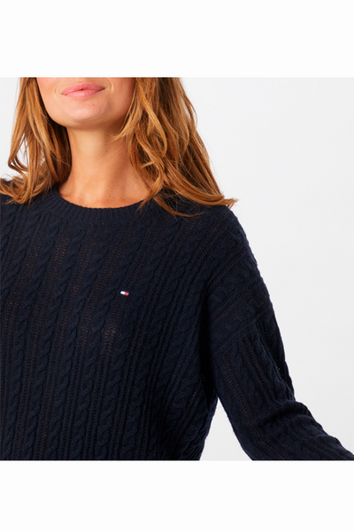 mistænksom forfremmelse frisør Tommy Hilfiger Women Cable Knit Pullover Navy – Luxivo