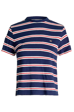 Tommy Hilfiger Women Organic Stripe Tee Navy - Luxivo