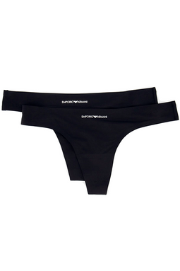 Armani Women 2-Pack Thong Black/Black