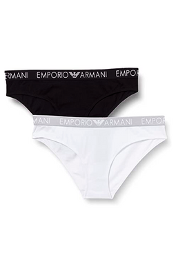 Armani Women 2-Pack Brief Iconic Cotton Black/White