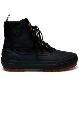 Ralph Lauren Laceup Boots Waxed Cotton Black