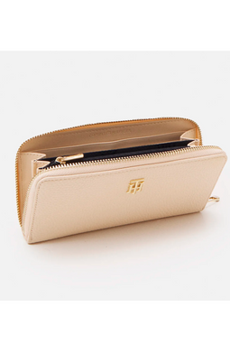 Tommy Hilfiger Women Golden TH Logo Wallet Beige