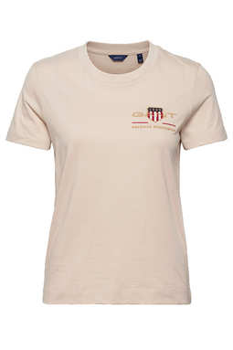 GANT Women Gold Shield Logo Tee Sand