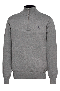 GANT Knit 1/4 Zip Pullover Grey