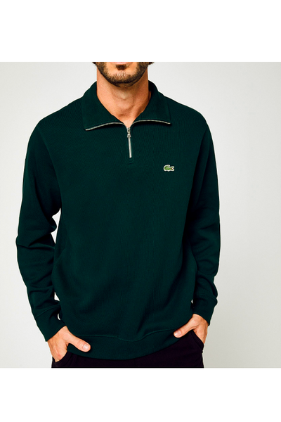 Bering strædet historie offentliggøre Lacoste Zip Knit Pullover Green – Luxivo