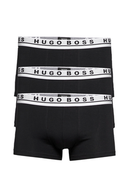 Hugo Boss Trunks 3-Pack Black W. Grey Waistband