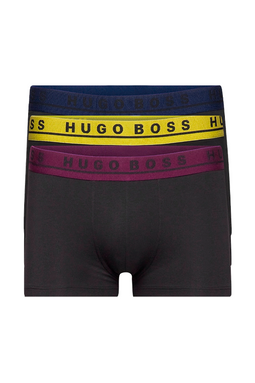 Hugo Boss Trunks 3-Pack Black W. Color Waistband