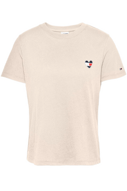 Tommy Hilfiger Women Heart Flag Tee Beige