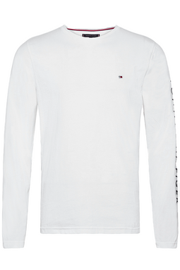 Tommy Hilfiger L/S Logo Sleeve Tee White