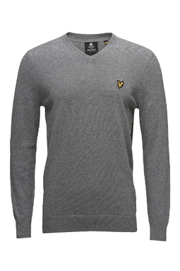 Lyle & Scott Merino V-Neck Knit Grey - Luxivo