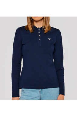 GANT Women L/S Logo Polo Navy