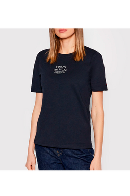 Tommy Hilfiger Women Curved Tee Navy