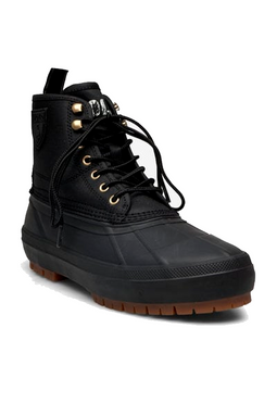 Ralph Lauren Laceup Boots Waxed Cotton Black
