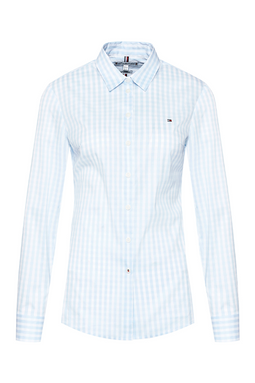 Tommy Hilfiger Women Slim Stretch Poplin Shirt Blue - Luxivo