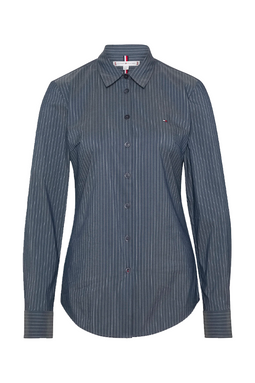 Tommy Hilfiger Women Slim Stretch Poplin Shirt Dark - Luxivo