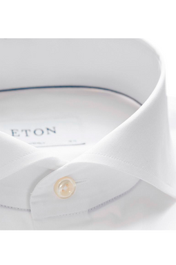 ETON Slim Fit Plain Poplin Shirt White