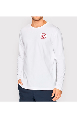 Wood Wood AA Circle Logo L/S Tee White