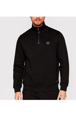Hugo Boss 1/4 Zip Zetrust Logo Sweater Black