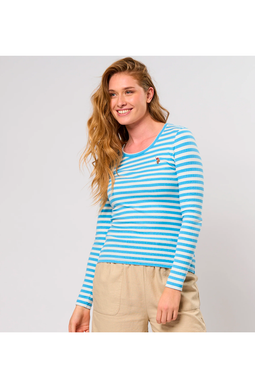 U.S. POLO ASSN. Women L/S T-shirt Chanett Azure Blue